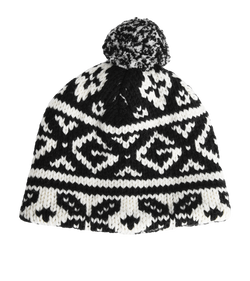 Gucci G Diamond Knitted Hat, Wool, Black/White, Sz 54, 4*